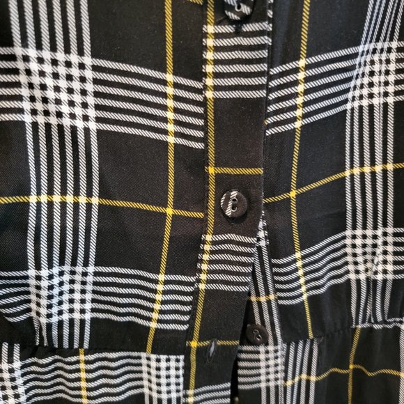 TORRID Black Plaid Challis Button Front Maxi Shirt Dress Size 2 - Picture 6 of 9